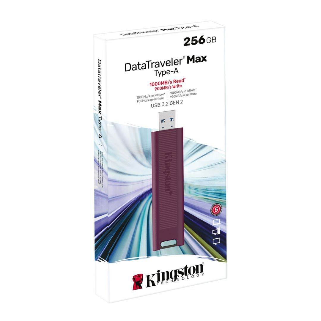 Kingston 256GB Datatraveler Max Type-A USB3.2 Burgundy Kingston 256GB Datatraveler Max Type-A USB3.2 Burgundy