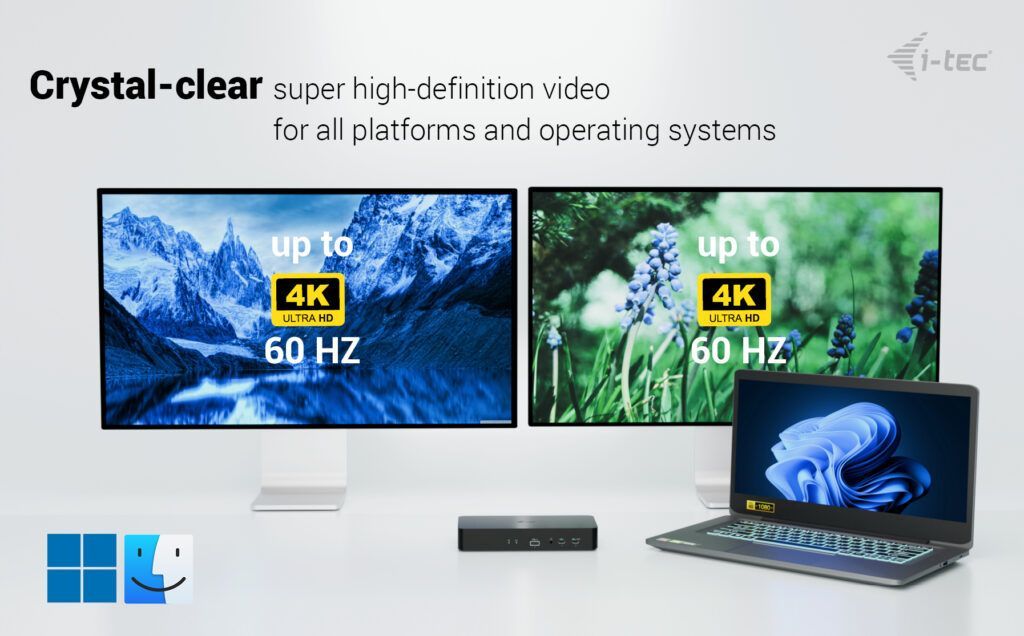 I-TEC Universal Intelligent Dual Display Docking Station + Power Delivery 100W I-TEC Universal Intelligent Dual Display Docking Station + Power Delivery 100W