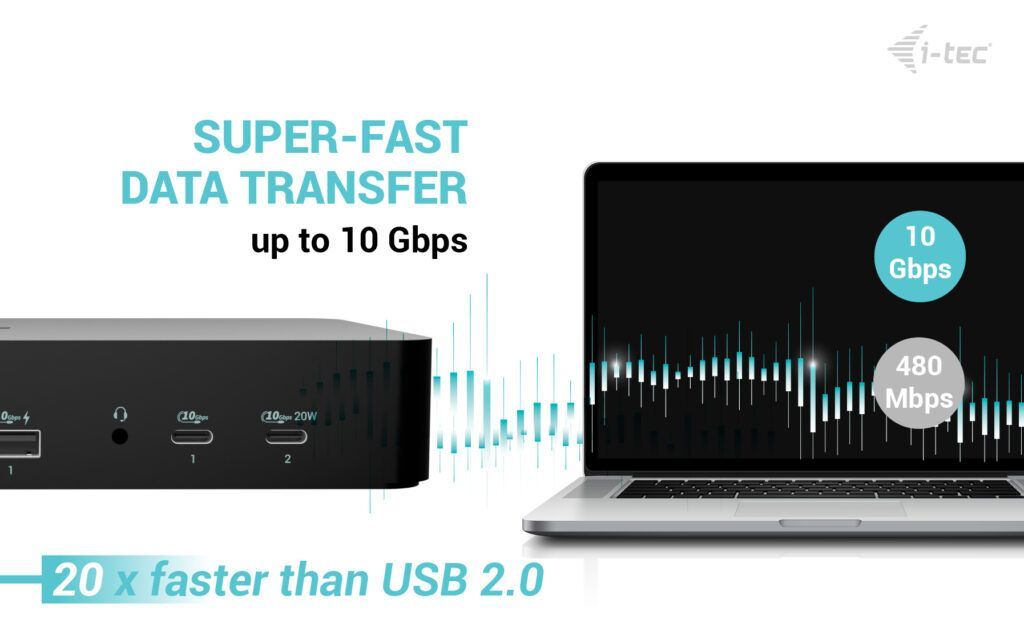 I-TEC Universal Intelligent Dual Display Docking Station + Power Delivery 100W I-TEC Universal Intelligent Dual Display Docking Station + Power Delivery 100W