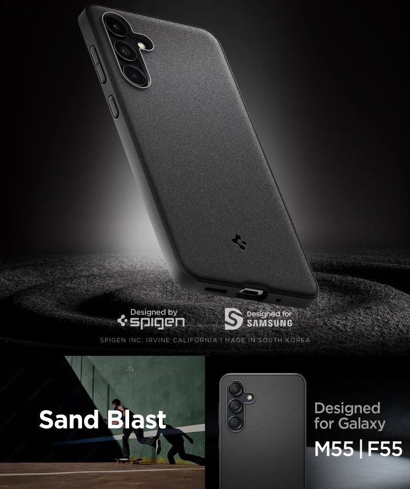 Spigen Essential sandblast Samsung Galaxy M55 5G Matte Black