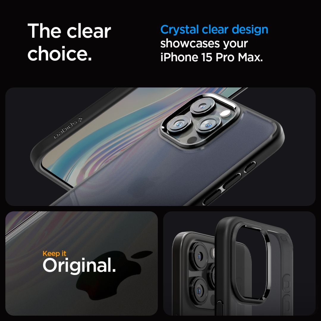 Spigen iPhone 15 Pro Max Case Ultra Hybrid Frost Black Spigen iPhone 15 Pro Max Case Ultra Hybrid Frost Black