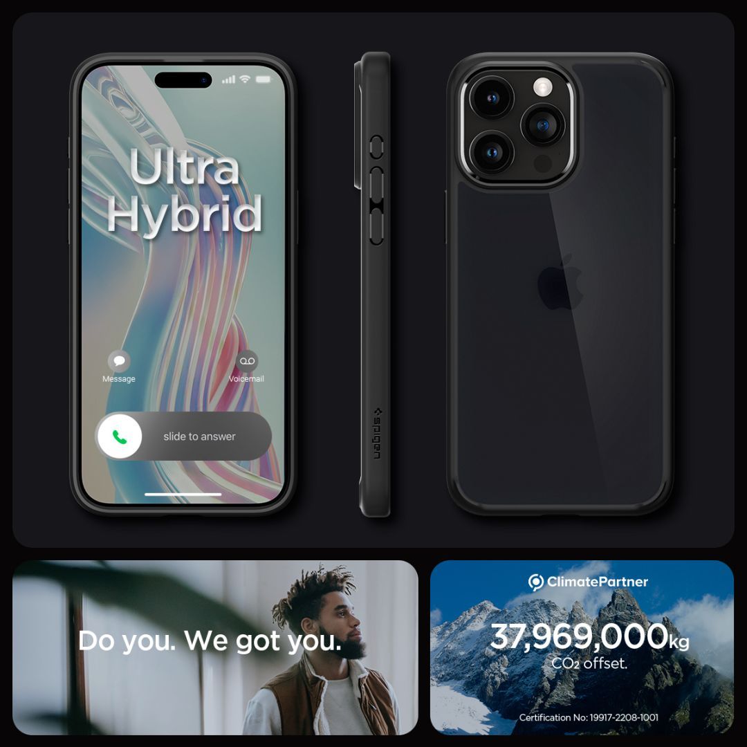 Spigen iPhone 15 Pro Max Case Ultra Hybrid Frost Black Spigen iPhone 15 Pro Max Case Ultra Hybrid Frost Black