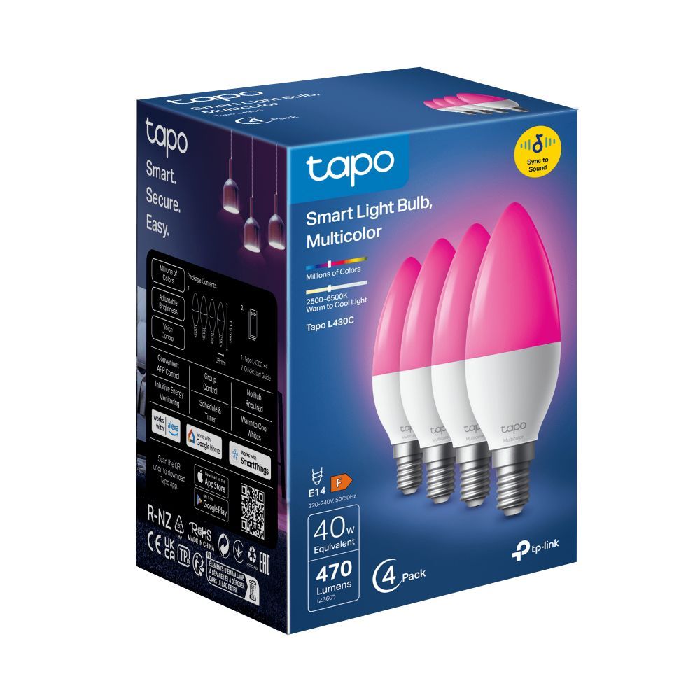 TP-Link Tapo L430C Smart Light Bulb Multicolor (4-Pack) TP-Link Tapo L430C Smart Light Bulb Multicolor (4-Pack)
