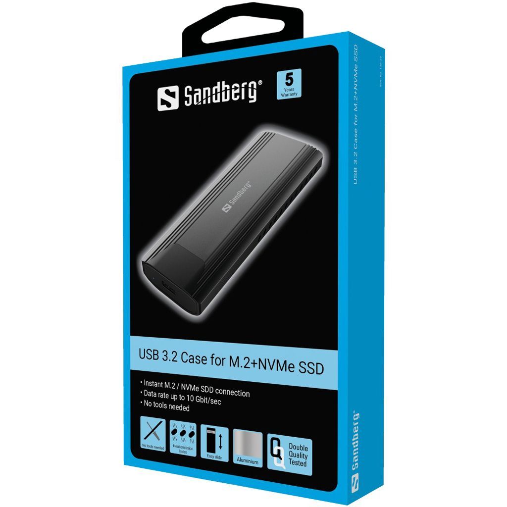 Sandberg USB 3.2 Case for M.2+NVMe SSD Sandberg USB 3.2 Case for M.2+NVMe SSD