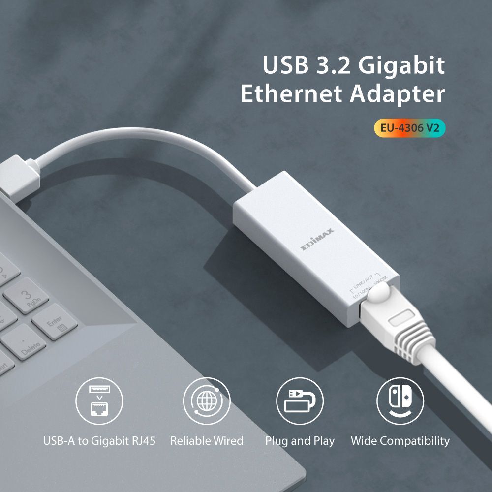 Edimax EU-4306 V2 USB 3.2 Gigabit Ethernet Adapter