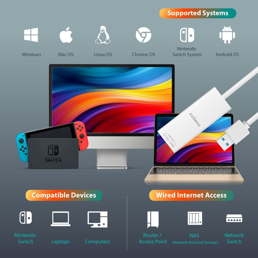 Edimax EU-4306 V2 USB 3.2 Gigabit Ethernet Adapter
