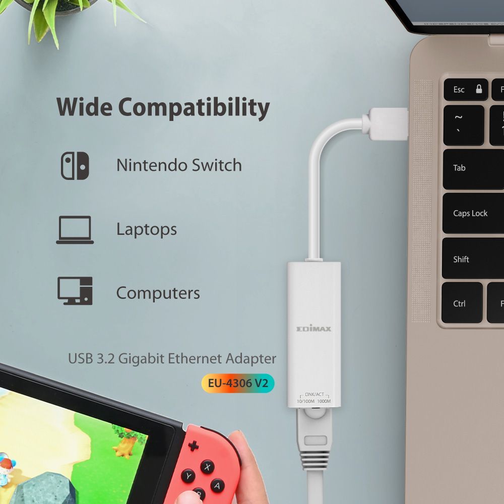 Edimax EU-4306 V2 USB 3.2 Gigabit Ethernet Adapter