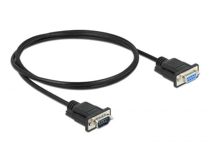 DeLock Serial Cable RS-232 D-Sub9 male to female with narrow plug housing 1m DeLock Serial Cable RS-232 D-Sub9 male to female with narrow plug housing 1m