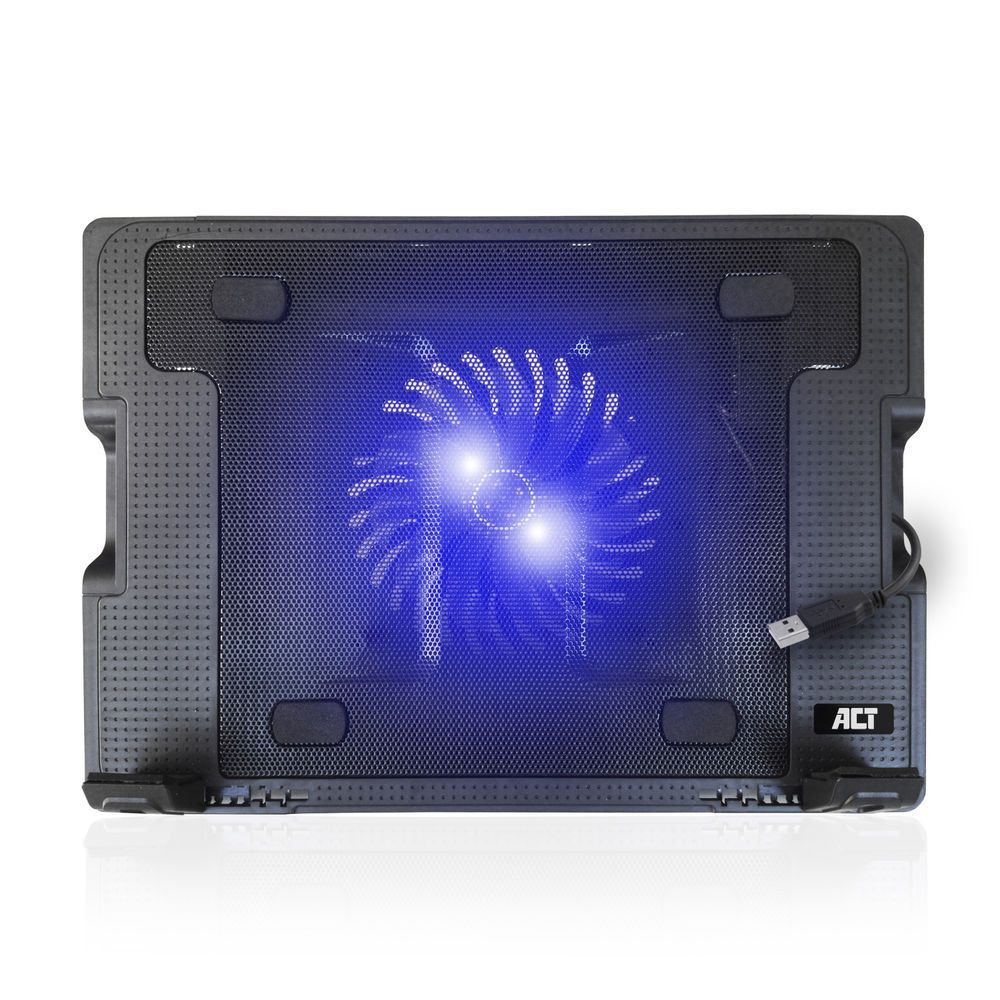 ACT AC8110 Laptop hűtőállvány 17"-ig állítható magasság (5 pozícióban) 2 portos hub