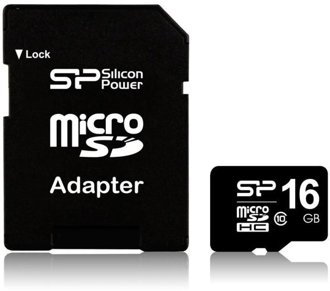 Silicon Power 16GB microSDHC Class 10 + adapterrel Silicon Power 16GB microSDHC Class 10 + adapterrel
