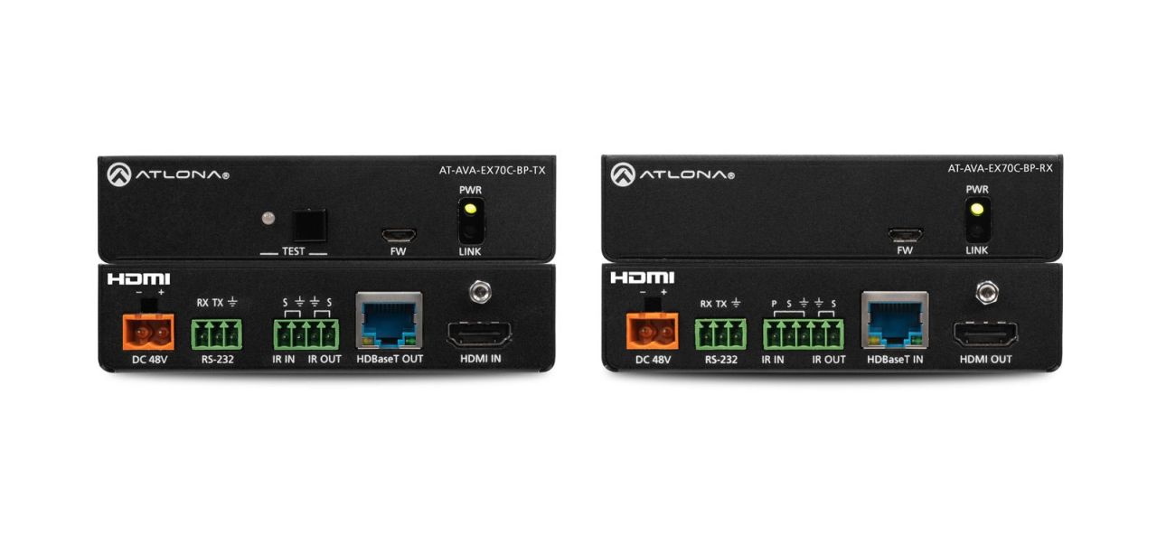 ATLONA AT-AVA-EX70C-BP-KIT Avance 4K/UHD Extender Kit with Control and Bidirectional Remote Power ATLONA AT-AVA-EX70C-BP-KIT Avance 4K/UHD Extender Kit with Control and Bidirectional Remote Power