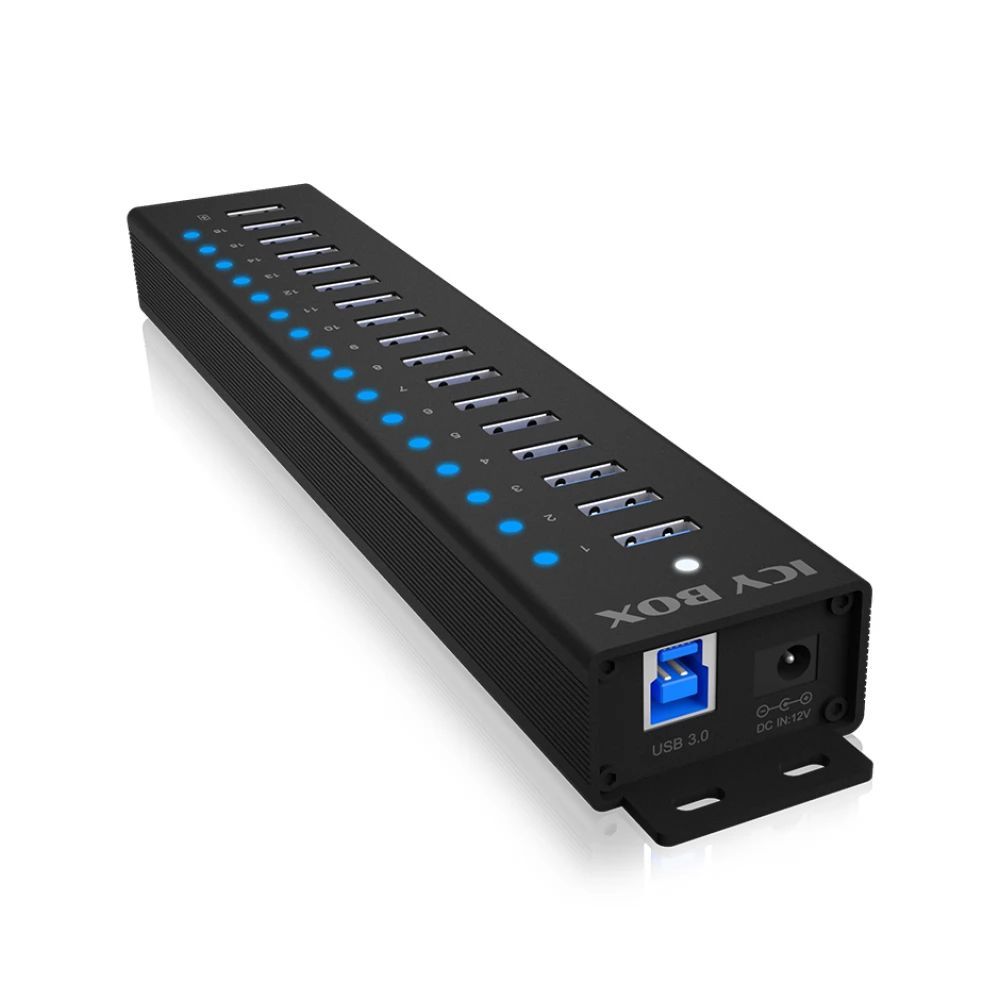 Raidsonic IcyBox IB-HUB1717-U3 17-portos USB3.2 HUB Black Raidsonic IcyBox IB-HUB1717-U3 17-portos USB3.2 HUB Black