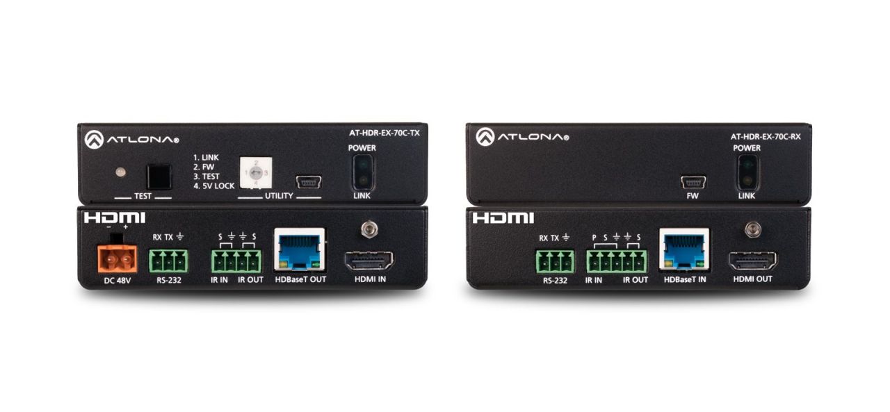 ATLONA AT-HDR-EX-70C-KIT 4K HDR HDMI Over HDBaseT TX/RX with Control and PoE ATLONA AT-HDR-EX-70C-KIT 4K HDR HDMI Over HDBaseT TX/RX with Control and PoE
