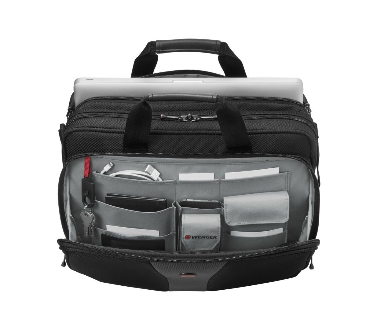 Wenger 16'' Double-Gusset Laptop Briefcase Black Wenger 16'' Double-Gusset Laptop Briefcase Black