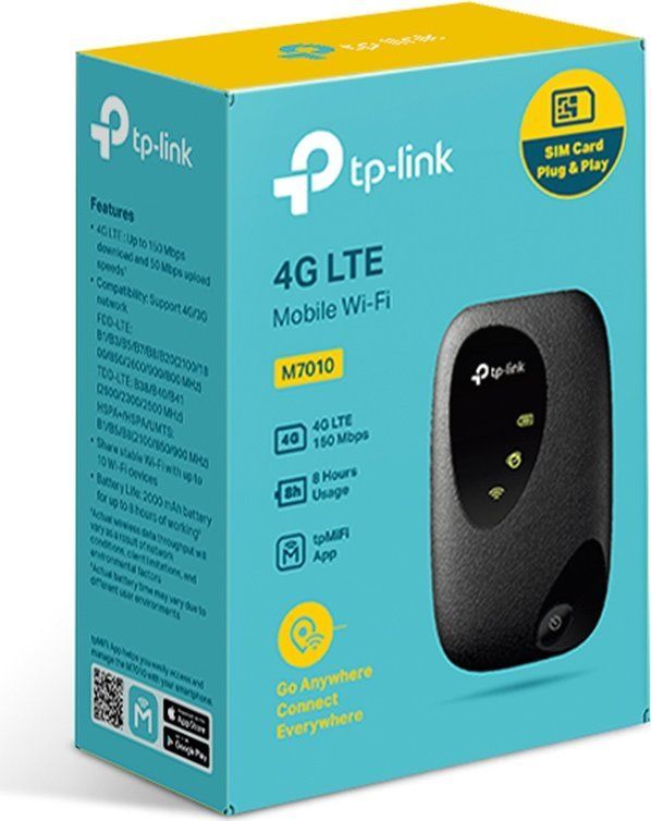 TP-Link M7010 4G LTE Mobile Wi-Fi Router Black TP-Link M7010 4G LTE Mobile Wi-Fi Router Black