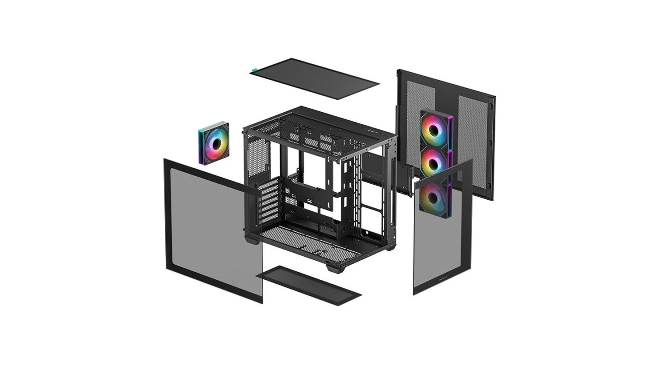 DeepCool CG530 F4 Tempered Glass Black