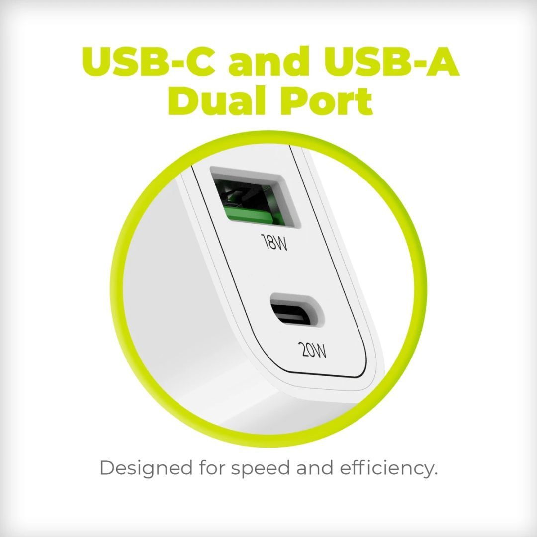 Mobile Origin PD20W Wall Charger MO12, 1 USB-A + 1 USB-C