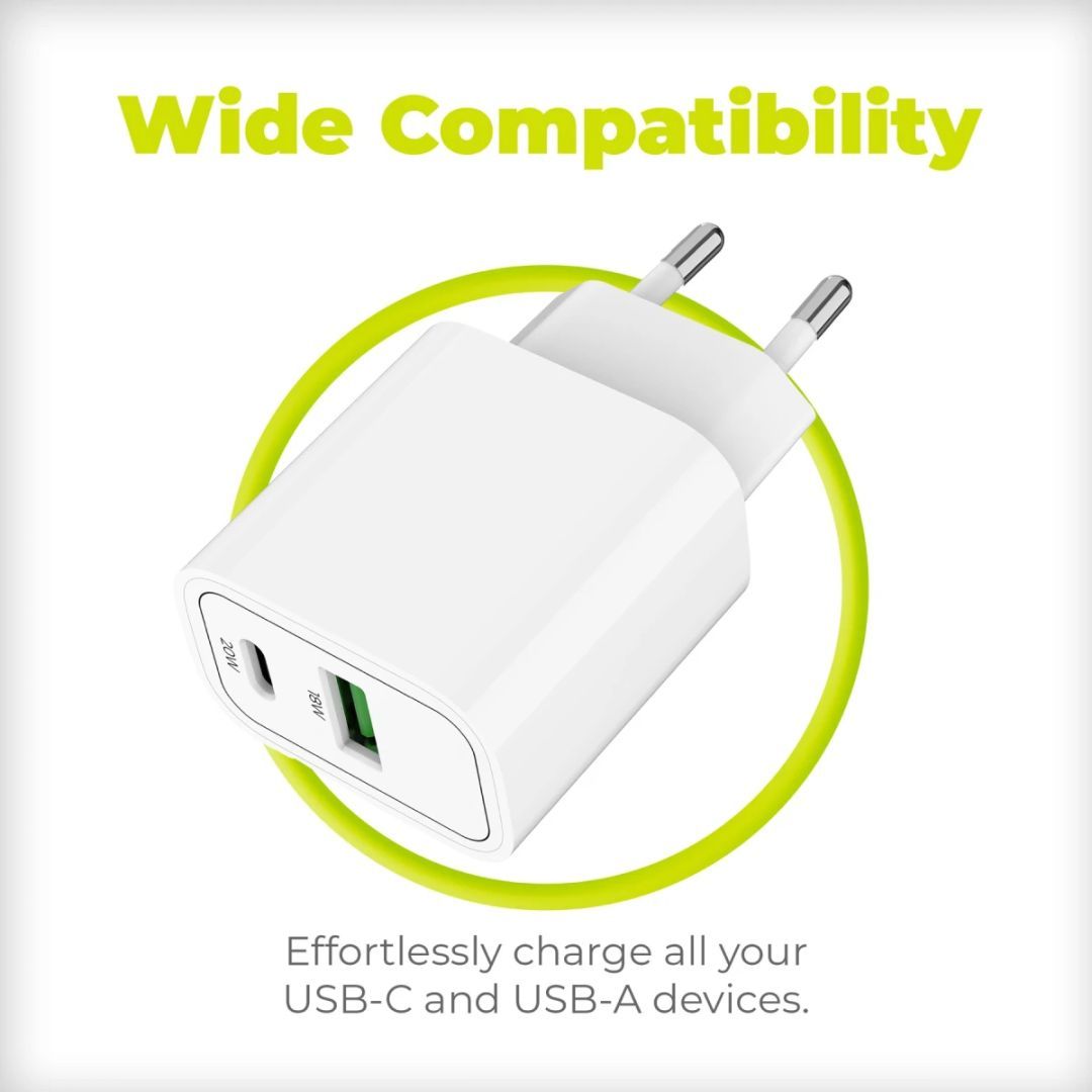 Mobile Origin PD20W Wall Charger MO12, 1 USB-A + 1 USB-C