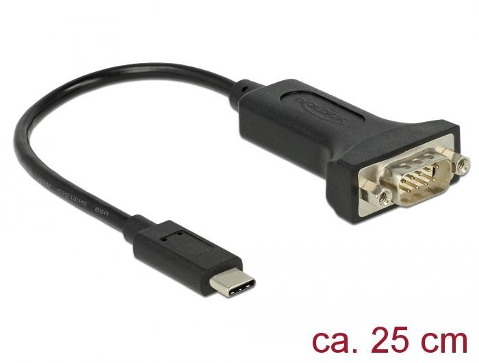 DeLock USB Type-C > 1xSerial DB9 RS-232 Adapter DeLock USB Type-C > 1xSerial DB9 RS-232 Adapter