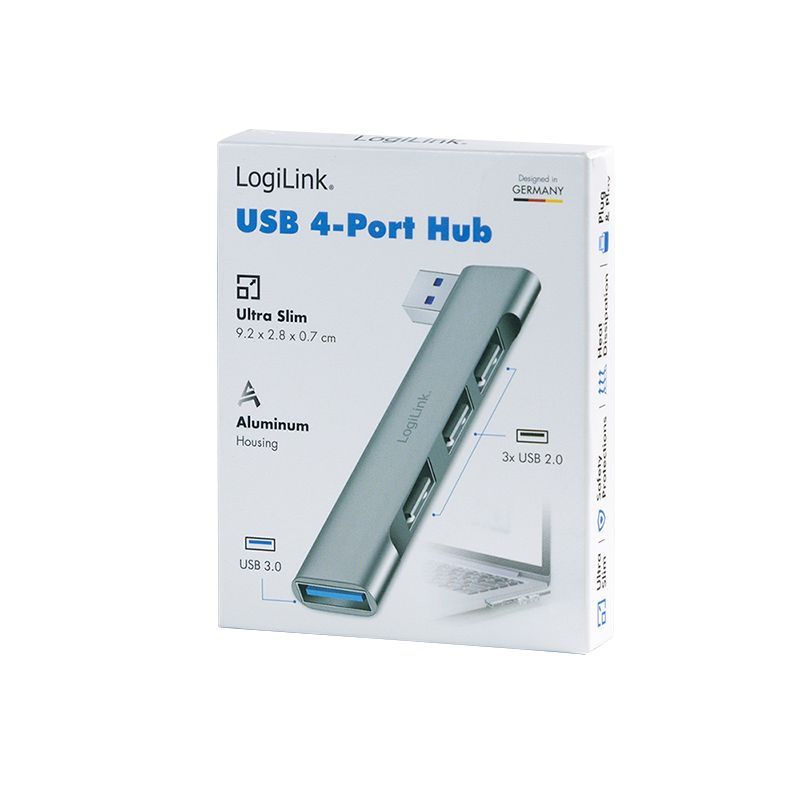 Logilink UA0436 Ultraslim 4-Port USB-A Hub Aluminium Logilink UA0436 Ultraslim 4-Port USB-A Hub Aluminium