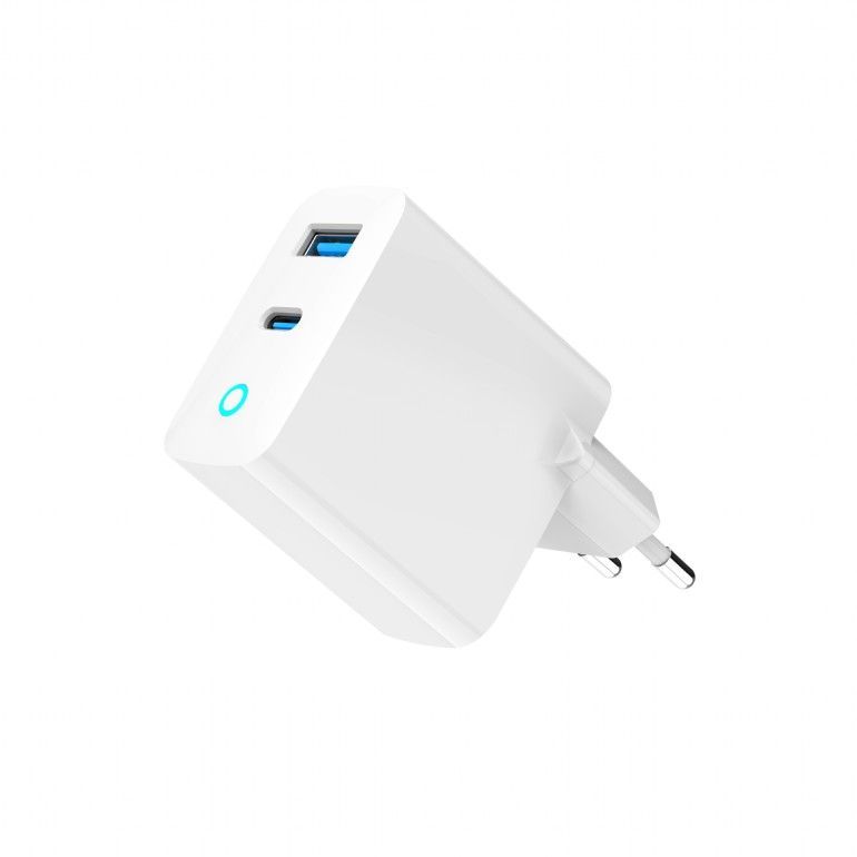 Gembird 2-port 45W GaN USB fast charger LED White