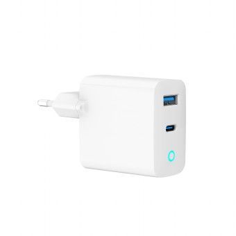 Gembird 2-port 45W GaN USB fast charger LED White