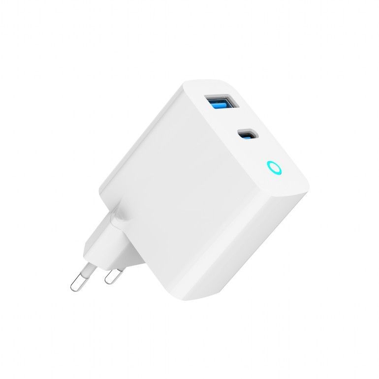 Gembird 2-port 45W GaN USB fast charger LED White