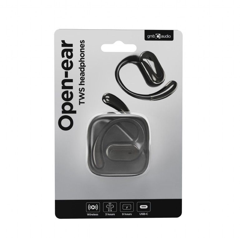 Gembird BT open-ear TWS headphones Black Gembird BT open-ear TWS headphones Black