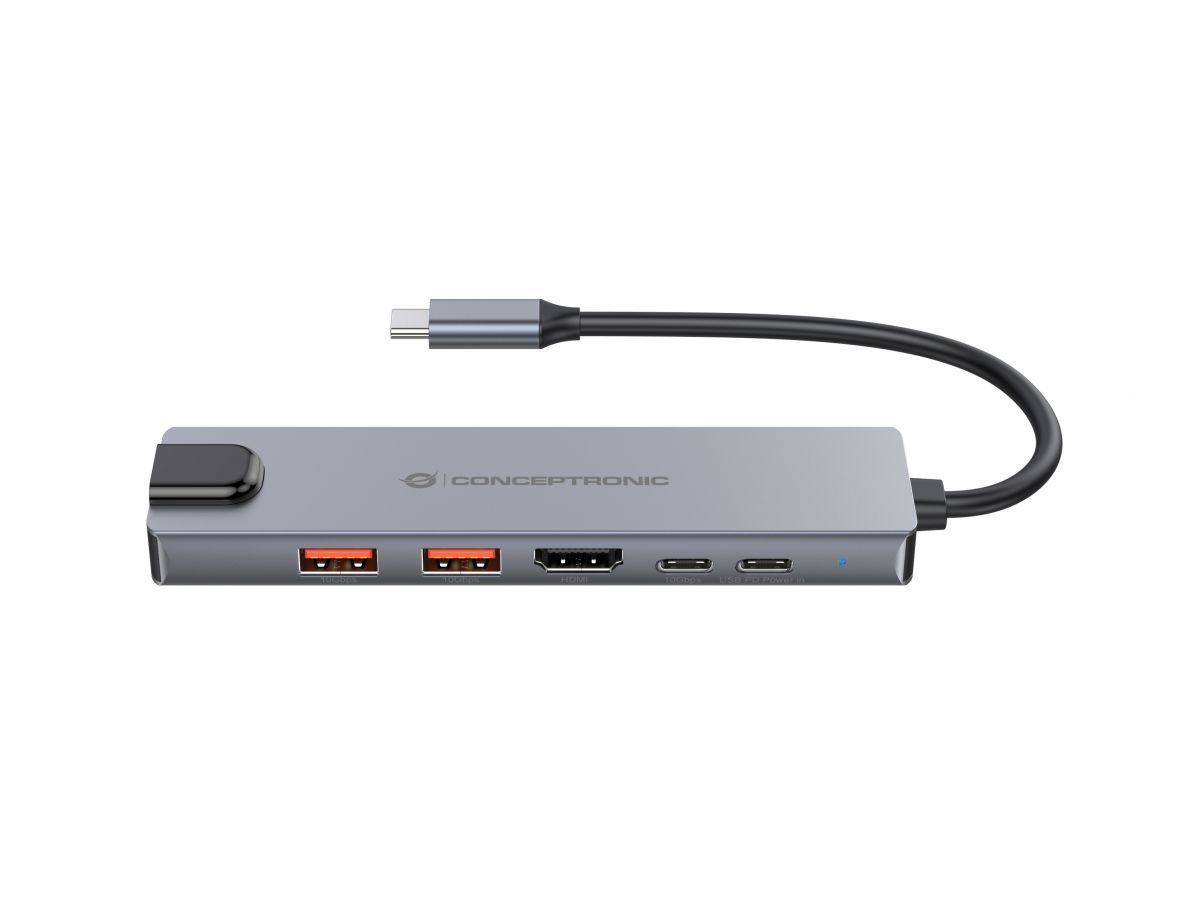 Conceptronic DONN29G 6-in-1 USB 3.2 Gen 2 Docking Station