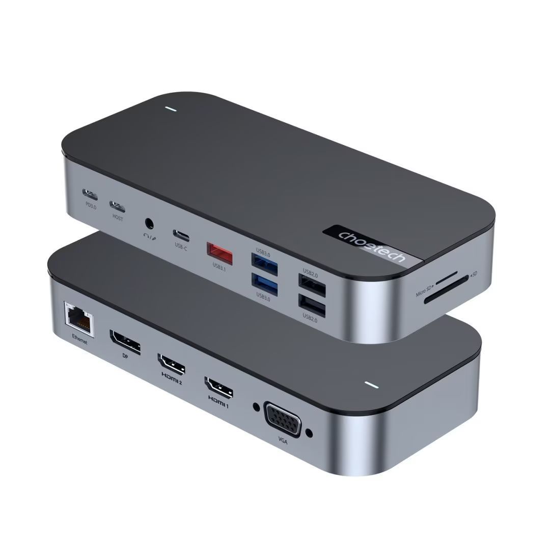 Choetech HUB-M52 15in1 USB-C Multiport Adapter Grey