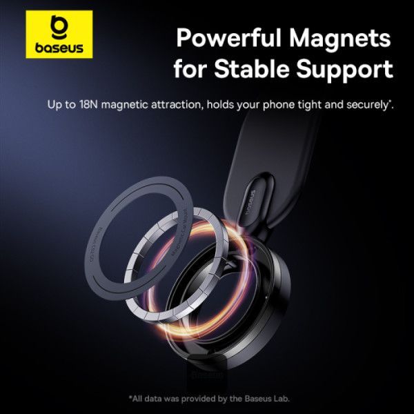 Baseus C02 Go Magnetic Car Phone Holder 360° Rotatable, Bendable Car Mount Black Baseus C02 Go Magnetic Car Phone Holder 360° Rotatable, Bendable Car Mount Black