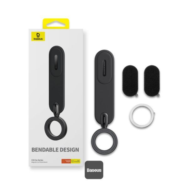 Baseus C02 Go Magnetic Car Phone Holder 360° Rotatable, Bendable Car Mount Black Baseus C02 Go Magnetic Car Phone Holder 360° Rotatable, Bendable Car Mount Black