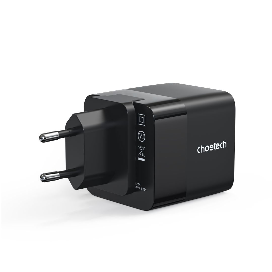 Choetech PD6091 65W GaN Charger with Telescopic Module EU Black Choetech PD6091 65W GaN Charger with Telescopic Module EU Black