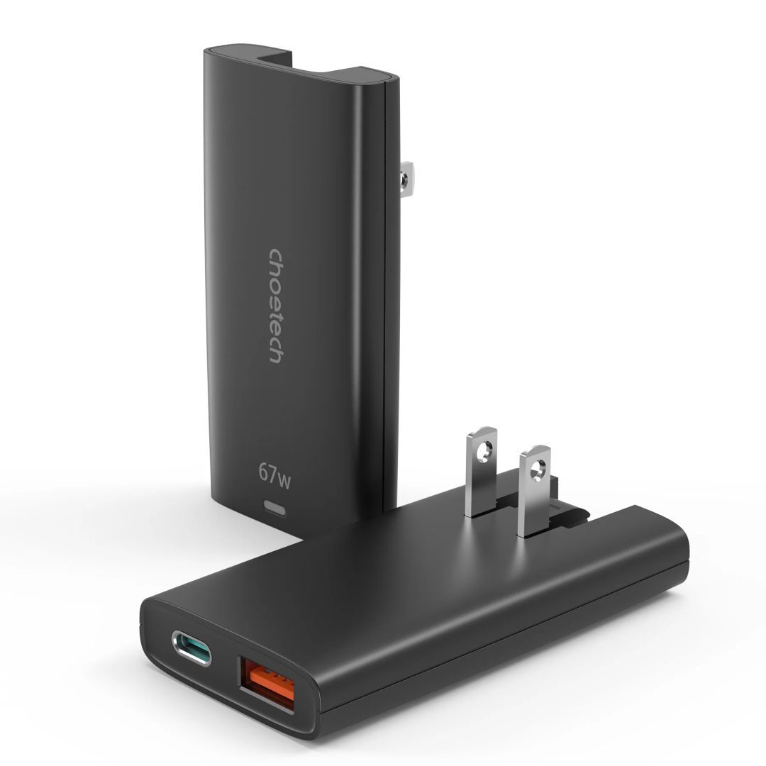 Choetech PD6011 67W Dual-Port Portable GaN Adapter Black