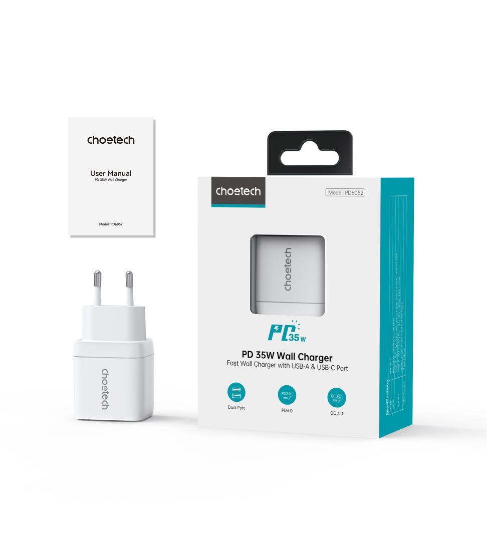 Choetech PD6052 35W Wall Charger White Choetech PD6052 35W Wall Charger White