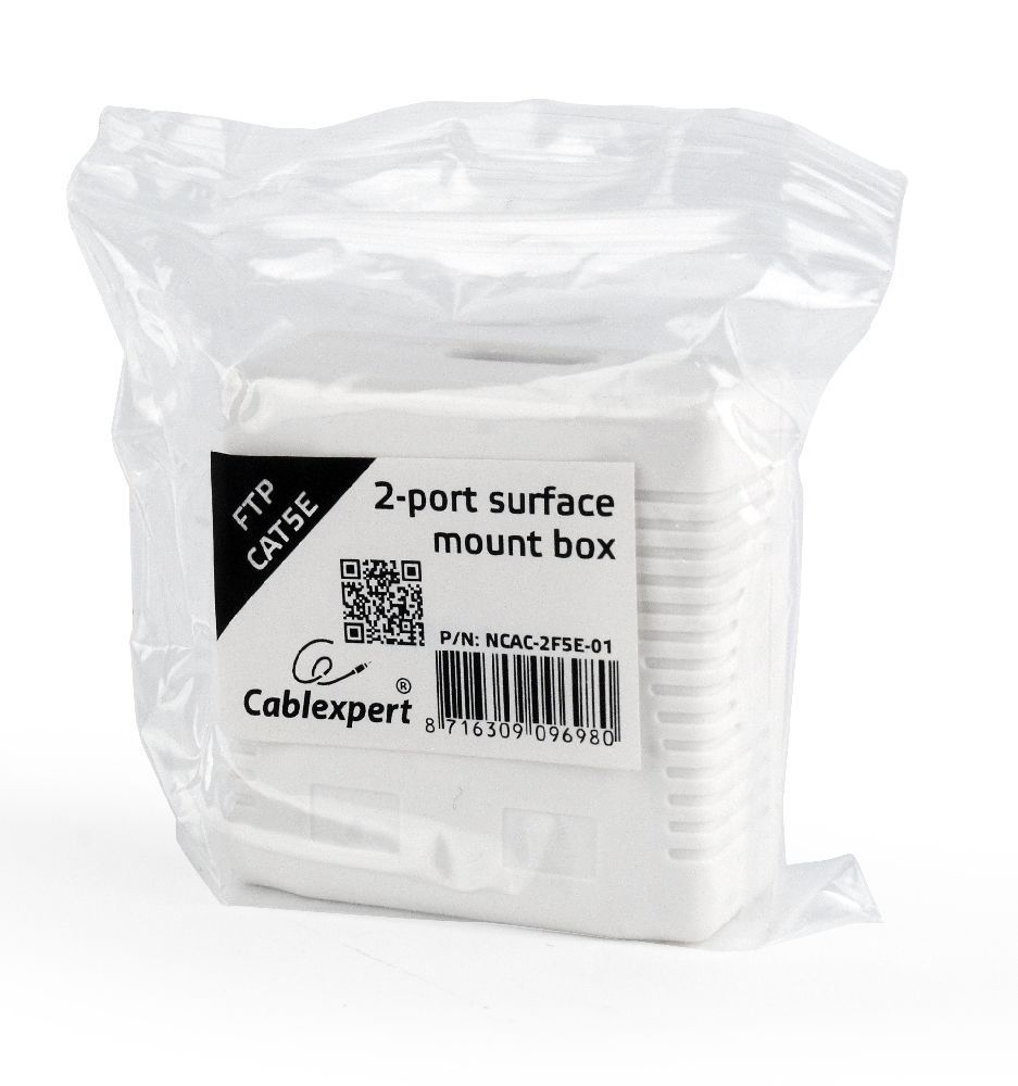Gembird NCAC-2F5E-01 CAT5E FTP 2-port surface mount box Gembird NCAC-2F5E-01 CAT5E FTP 2-port surface mount box