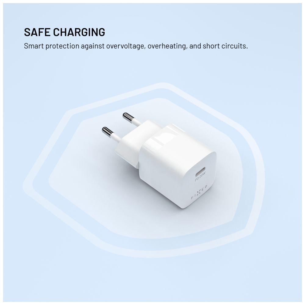 FIXED Mini USB-C Reise-Ladegerät 20W White