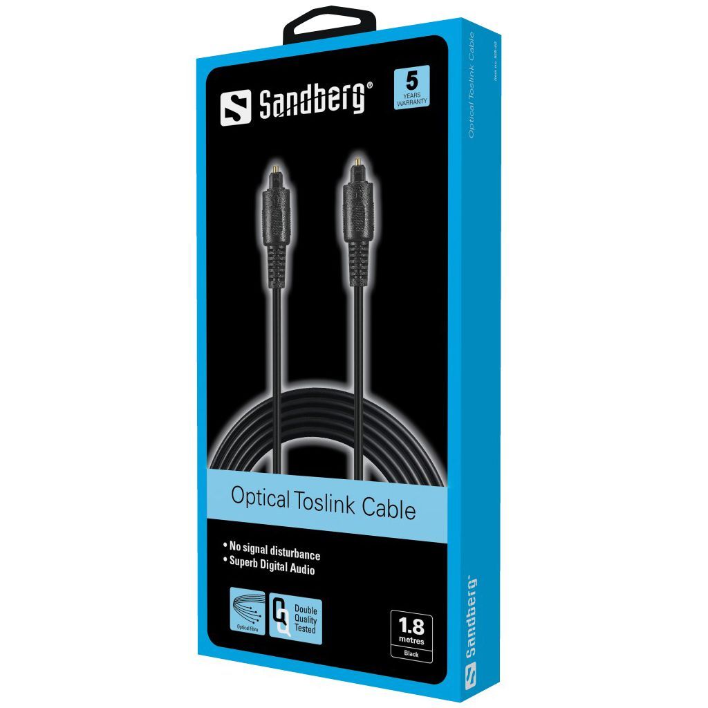Sandberg Optical Toslink-Toslink 1,8m Black Sandberg Optical Toslink-Toslink 1,8m Black