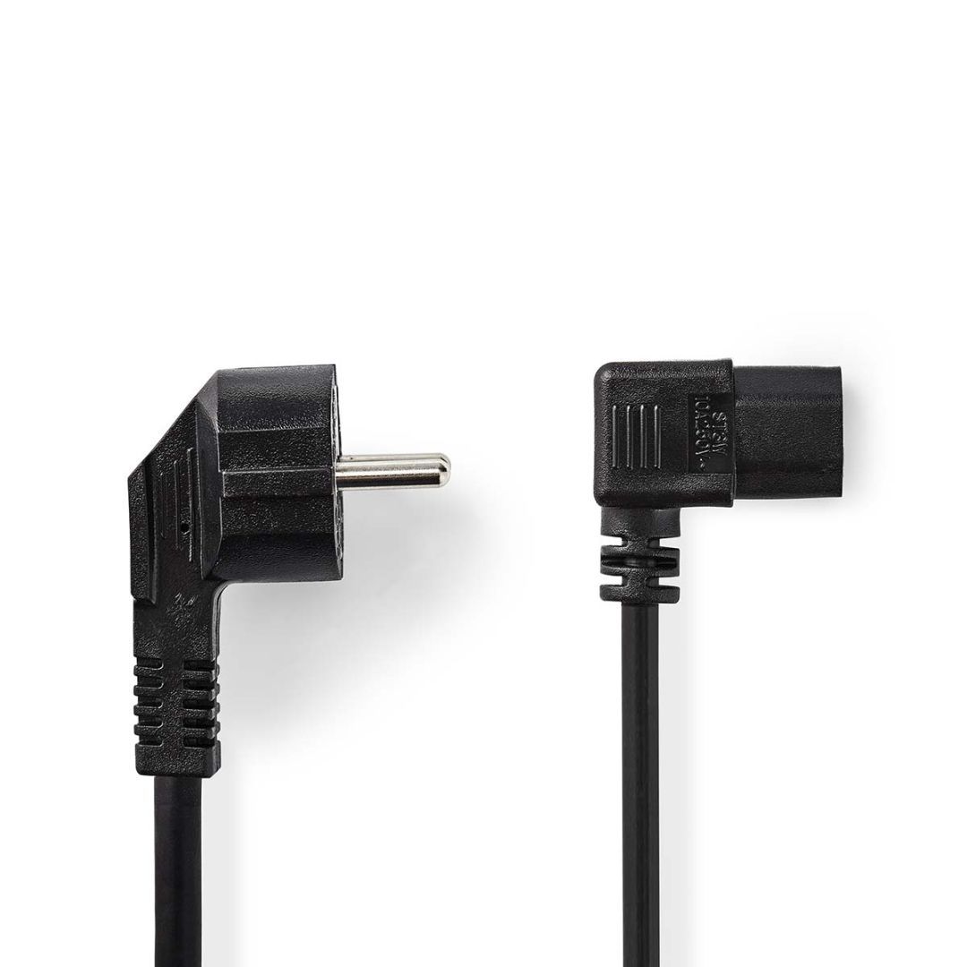 Nedis Power Cable Plug with earth contact male IEC-320-C13 Angled 3m Black