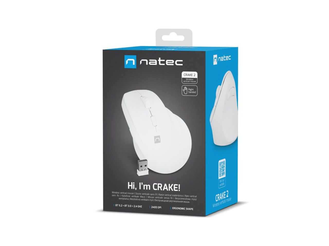 natec Crake 2 Wireless Bluetooth Mouse White