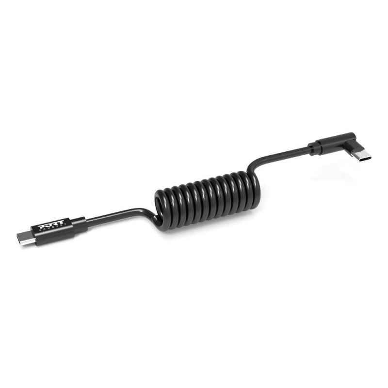Port Designs LOT Of 10 USB-C 90° Spring Spiral Cables - USB-C Port Designs LOT Of 10 USB-C 90° Spring Spiral Cables - USB-C