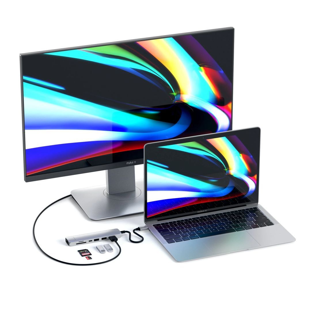 Satechi 6-in-1 USB-C Slim Multiport Adapter Silver Satechi 6-in-1 USB-C Slim Multiport Adapter Silver