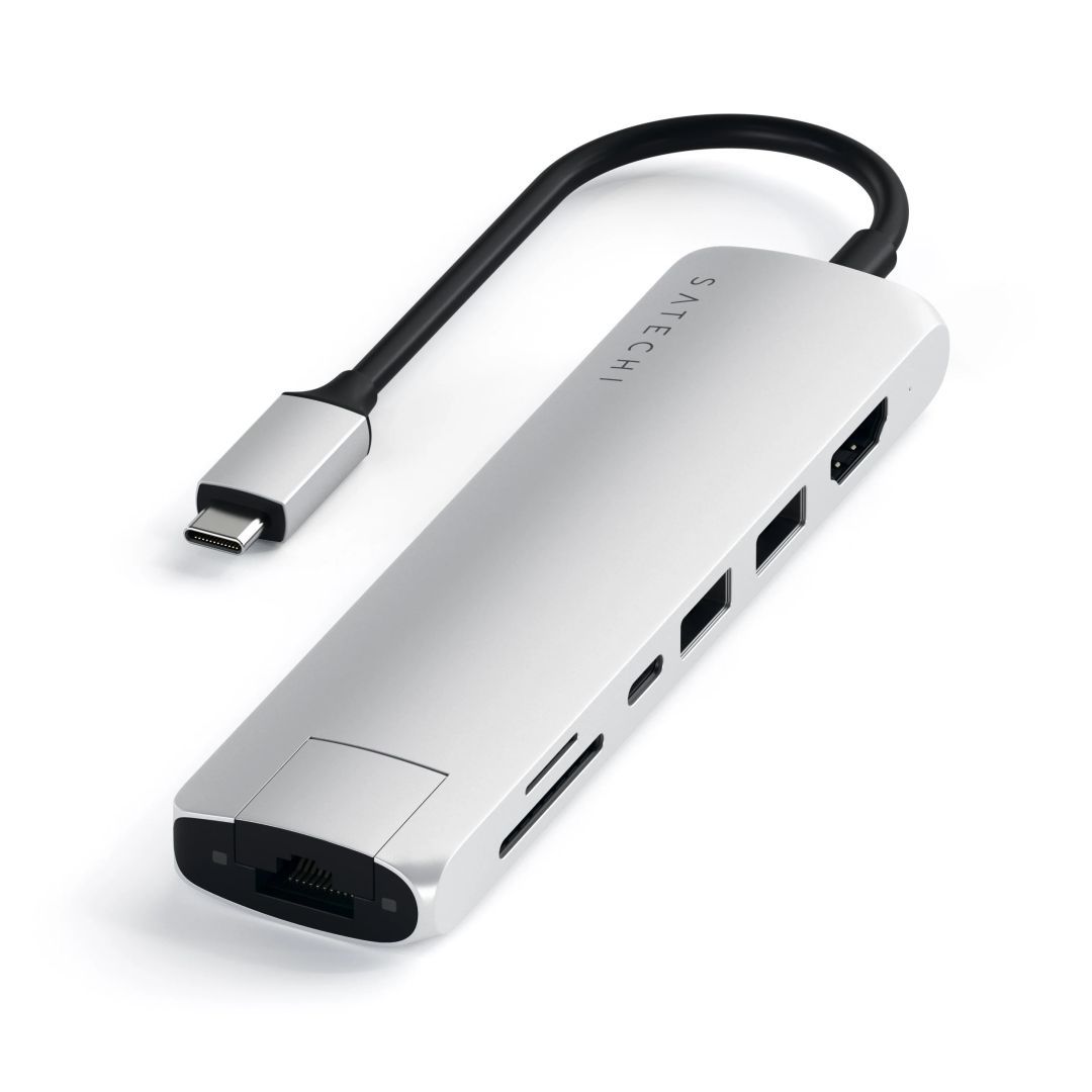 Satechi 6-in-1 USB-C Slim Multiport Adapter Silver Satechi 6-in-1 USB-C Slim Multiport Adapter Silver