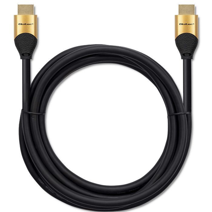 Qoltec HDMI to HDMI v2.1 Ultra High Speed 8K/60Hz Gold Cable 2m Black Qoltec HDMI to HDMI v2.1 Ultra High Speed 8K/60Hz Gold Cable 2m Black