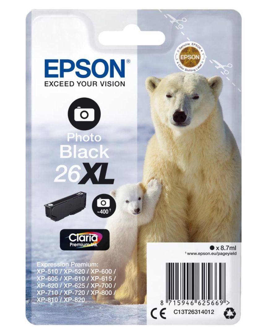 Epson 26XL Photo Black tintapatron Epson 26XL Photo Black tintapatron