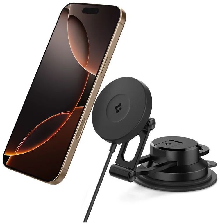 Spigen OneTap Pro 4 MagSafe Car Mount Charger Wireless / Dashboard / Windshield Black Spigen OneTap Pro 4 MagSafe Car Mount Charger Wireless / Dashboard / Windshield Black