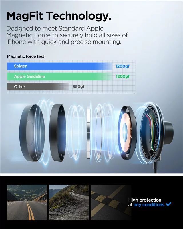 Spigen OneTap Pro 4 MagSafe Car Mount Charger Wireless / Dashboard / Windshield Black Spigen OneTap Pro 4 MagSafe Car Mount Charger Wireless / Dashboard / Windshield Black