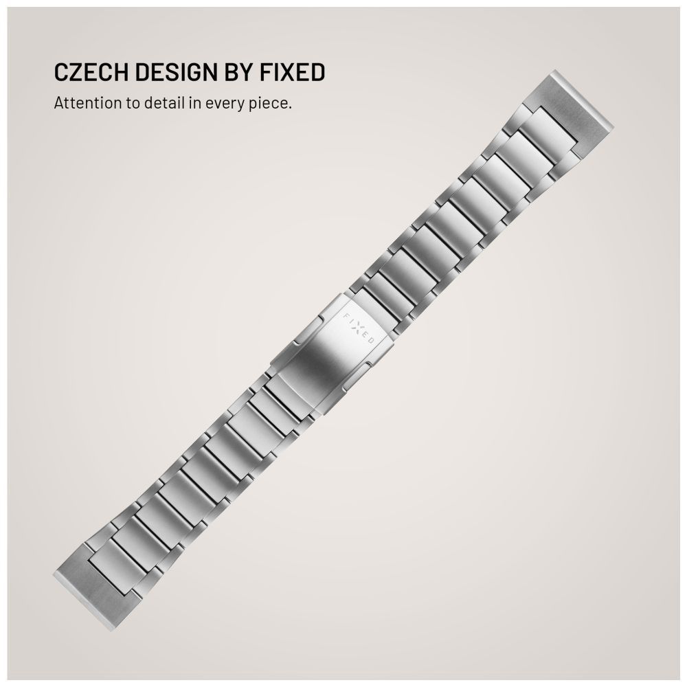 FIXED Titán óraszíj Garmin QuickFit 26mm okosórához, natural titanium