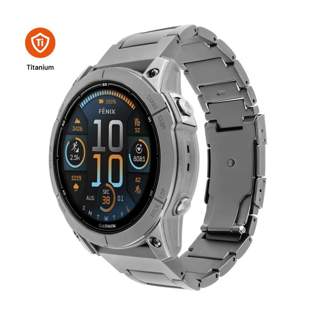 FIXED Titán óraszíj Garmin QuickFit 22mm okosórához, natural titanium