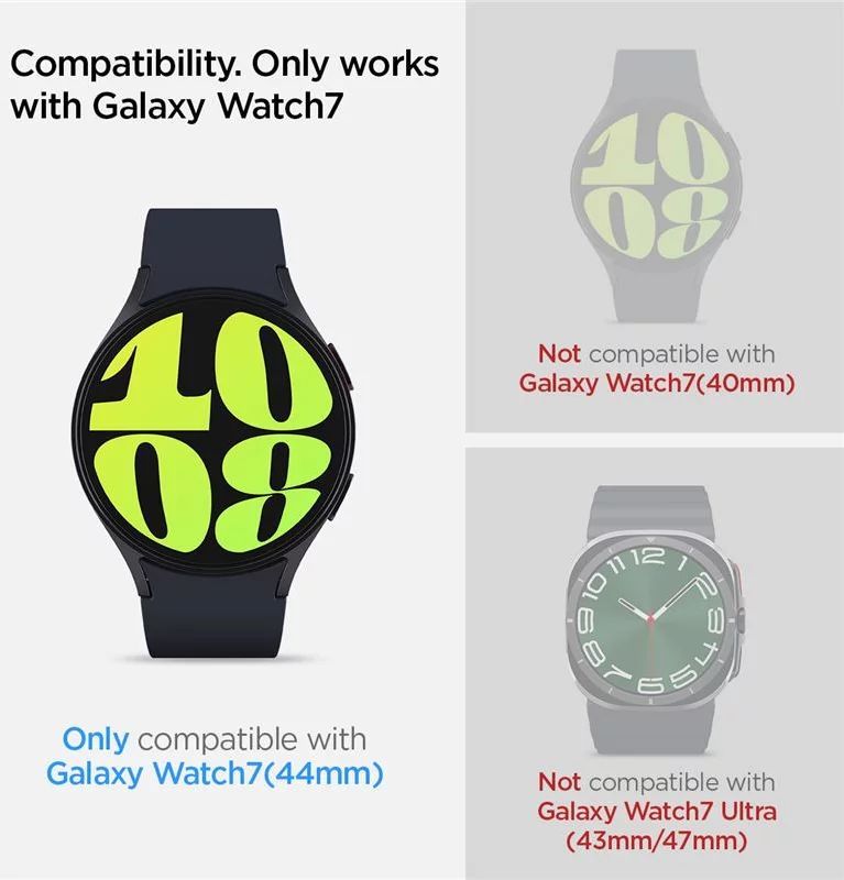 Spigen Glass tR EZ Fit Samsung Galaxy Watch7 (40mm) 2 pack Transparency